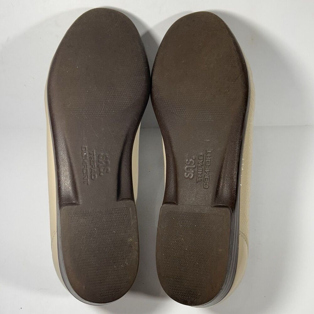 SAS Horse Bit Loafers Womens 7.5M Tripad Metro Comfort Slip On Leather Beige USA - Picture 7 of 12